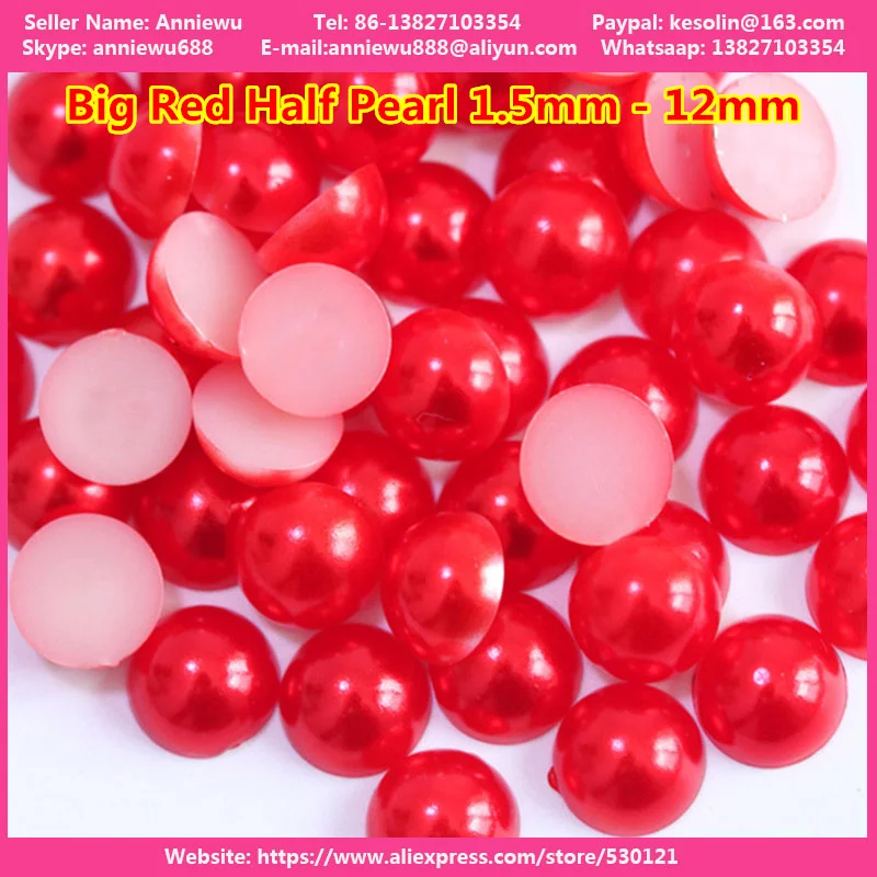 1440ps Big Red 1.5mm-12mm ABS Immitation Plastic Flat Back 4mm 8mm Half Round Pearls Resin Half Pearl Beads DIY Crafts Supplies
1440ps Big Red 1.5mm-12mm ABS Immitation Plastic Flat Back 4mm 8mm Half Round Pearls Resin Half Pearl Beads DIY Crafts Supplies