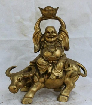 WBY 829++++++16" Chinese Folk Brass Wealth Happy Laugh Maitreya Buddha Ride Bull Oxen Statue
WBY 829++++++16" Chinese Folk Brass Wealth Happy Laugh Maitreya Buddha Ride Bull Oxen Statue