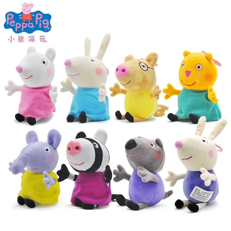 

Original 19cm Peppa Pig George Animal Stuffed Plush Toys Cartoon Family Friend Pig Party Dolls For Girl Children Birthday Gifts