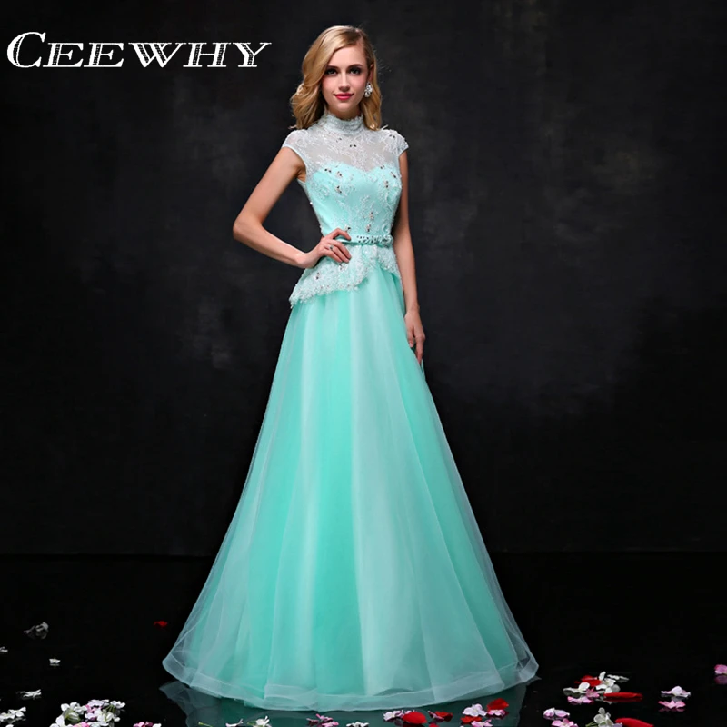 CEEWHY High Neck Floor-Length Mint Green Applique Lace Evening Dress Beaded Evening Gowns Prom Dresses Vestido de Festa Longo
CEEWHY High Neck Floor-Length Mint Green Applique Lace Evening Dress Beaded Evening Gowns Prom Dresses Vestido de Festa Longo