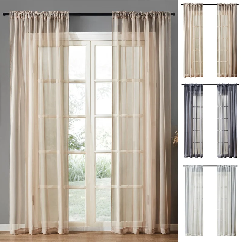 Tulle Curtains Modern Home Window Decoration White Sheer Voile Curtains for Living Room Kitchen
Tulle Curtains Modern Home Window Decoration White Sheer Voile Curtains for Living Room Kitchen