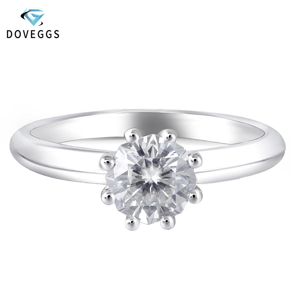 DovEggs 14K White Gold 1ct Carat 6.5mm F Color Excellent Hearts and Arrows Cut Moissanite Diamond Engagement Ring Solitaire Ring
DovEggs 14K White Gold 1ct Carat 6.5mm F Color Excellent Hearts and Arrows Cut Moissanite Diamond Engagement Ring Solitaire Ring