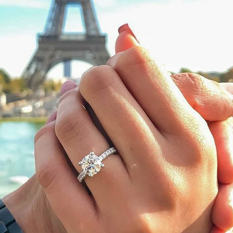 New Classic Luxury Rhinestone Silver Color Ring Zircon Wedding Jewelry Rings Engagement For Women
New Classic Luxury Rhinestone Silver Color Ring Zircon Wedding Jewelry Rings Engagement For Women