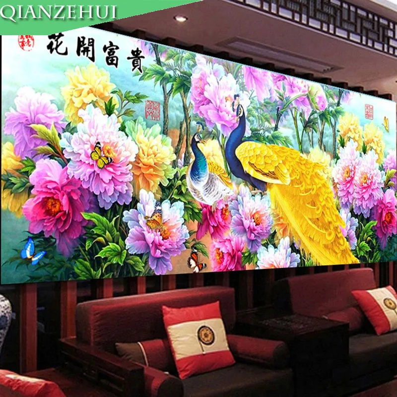 QIANZEHUI,Needlework,DIY landscape Peacock and Peony Cross stitch,Sets For Embroidery kits Peony Full embroidery Cross-Stitch
QIANZEHUI,Needlework,DIY landscape Peacock and Peony Cross stitch,Sets For Embroidery kits Peony Full embroidery Cross-Stitch