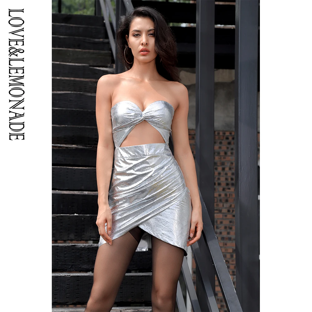 Love&Lemonade Sexy Strapless Cut Out Silver Faux Leather Bodycon Party Dress LM81452
Love&Lemonade Sexy Strapless Cut Out Silver Faux Leather Bodycon Party Dress LM81452