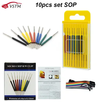 10pcs/set Micro IC clamp SOP/SOIC/TSSOP/TSOP/SSOP/MSOP/PLCC/QFP /TQFP/LQFP/ SMD IC test chip pin mini chips adapter socket
10pcs/set Micro IC clamp SOP/SOIC/TSSOP/TSOP/SSOP/MSOP/PLCC/QFP /TQFP/LQFP/ SMD IC test chip pin mini chips adapter socket