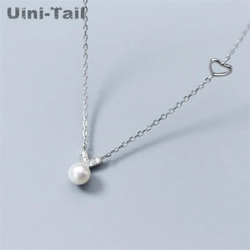 Uini-Tail hot new 925 sterling silver hollow love pearl necklace Korean sweet temperament fashion high quality jewelry GN042
Uini-Tail hot new 925 sterling silver hollow love pearl necklace Korean sweet temperament fashion high quality jewelry GN042