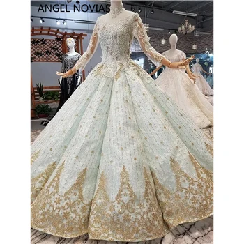 ANGEL NOVIAS Long Sleeves Ball Gown Formal Women Glitter Saudi Arabia Wedding Dresses 2020 Abito Da Sposa Principess
ANGEL NOVIAS Long Sleeves Ball Gown Formal Women Glitter Saudi Arabia Wedding Dresses 2020 Abito Da Sposa Principess