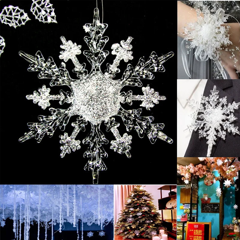 10pcs/lot 11cm Christmas Snowflake Acrylic Artificial Snow Christmas Tree Ornaments Holiday Festival Home Party Decorations
10pcs/lot 11cm Christmas Snowflake Acrylic Artificial Snow Christmas Tree Ornaments Holiday Festival Home Party Decorations
