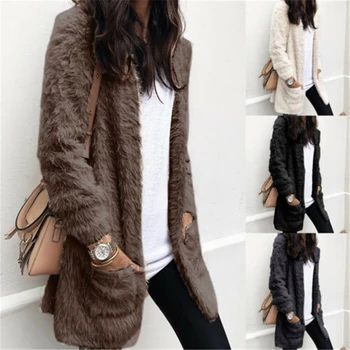 Faux Fur Jacket Coats Women Winter Fleece Cardigan Plush Teddy Bear Coat Warm Casual Pockets Overcoat S-XL
Faux Fur Jacket Coats Women Winter Fleece Cardigan Plush Teddy Bear Coat Warm Casual Pockets Overcoat S-XL