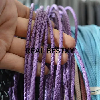REAL BESTXY 5m/lot 3mm purple round braided leather straps for bracelets making leather strips jewelry accessories sale
REAL BESTXY 5m/lot 3mm purple round braided leather straps for bracelets making leather strips jewelry accessories sale