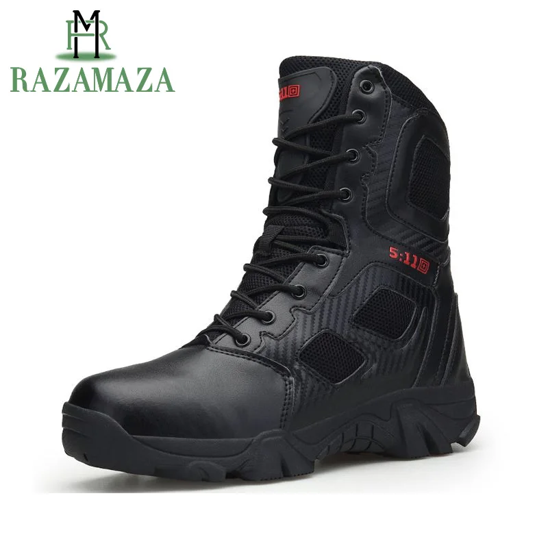 RAZAMAZA 2018 Outdoor Hiking Shoes Men's Desert High-top Military Tactical Boots Men Combat Army Boots Militares Size 41-46
RAZAMAZA 2018 Outdoor Hiking Shoes Men's Desert High-top Military Tactical Boots Men Combat Army Boots Militares Size 41-46