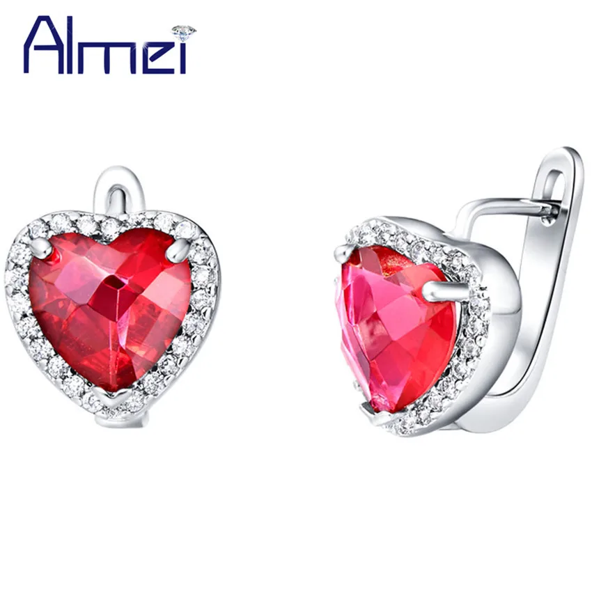 Almei Fashion Wholesale New Heart Earrings,New Silver Fashion Jewelry ,Red Stone Love Red Crystal Stud Earring for Wedding R195
Almei Fashion Wholesale New Heart Earrings,New Silver Fashion Jewelry ,Red Stone Love Red Crystal Stud Earring for Wedding R195
