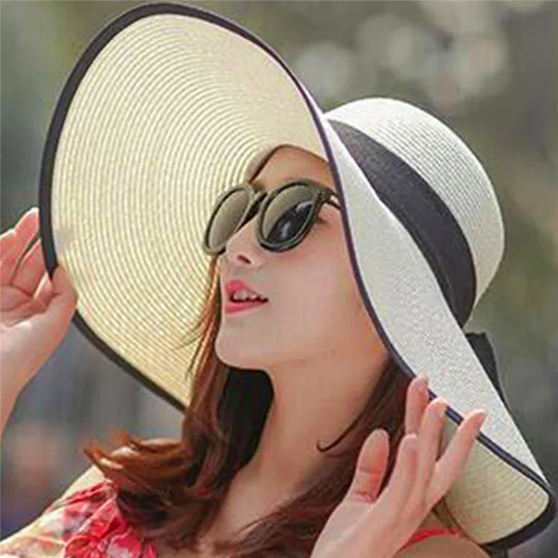 Summer Casual Women Big Brim Straw Hat Sun Floppy Wide Brim Hats New Bowknot Folding Beach Cap Solid Hat Fashion Straw Hat
Summer Casual Women Big Brim Straw Hat Sun Floppy Wide Brim Hats New Bowknot Folding Beach Cap Solid Hat Fashion Straw Hat