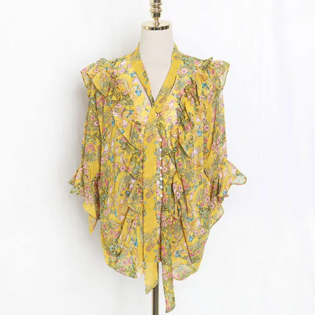 New J41581 One Size Women Chiffon Shirt Casual Fashion Sweet Small Floral Printed Tshirt
New J41581 One Size Women Chiffon Shirt Casual Fashion Sweet Small Floral Printed Tshirt