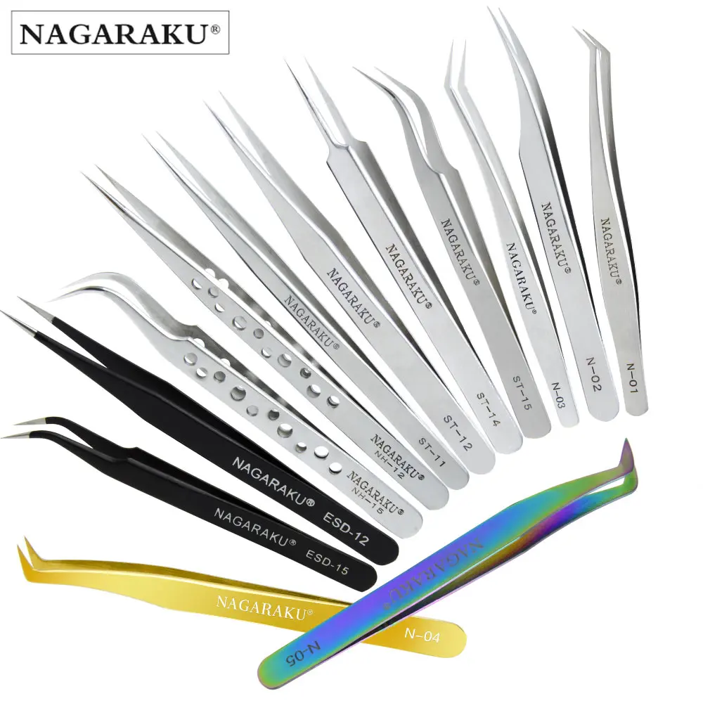 NAGARAKU Stainless Steel Straight Curved Nail Tools Eyelash Extension Tweezers Nippers Pointed Clip Set Makeup Tools
NAGARAKU Stainless Steel Straight Curved Nail Tools Eyelash Extension Tweezers Nippers Pointed Clip Set Makeup Tools