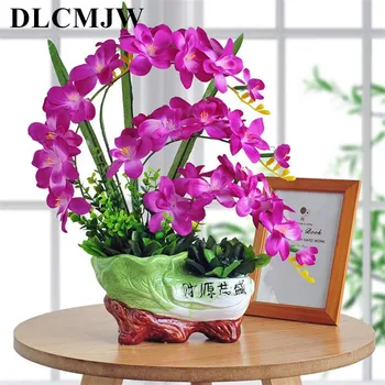 Artificial Butterfly Orchid Potted plants silk Decorative Flower with Resin cabbage pots for Home Balcony Decoration vase set
Artificial Butterfly Orchid Potted plants silk Decorative Flower with Resin cabbage pots for Home Balcony Decoration vase set