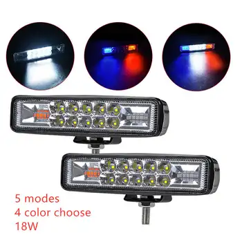 

6inch LED Work Light bar double color Strobe 12V 24V Spot Flood Beam For offroad Moto SUV ATV LED Day Driving fog Lamp spotlight
