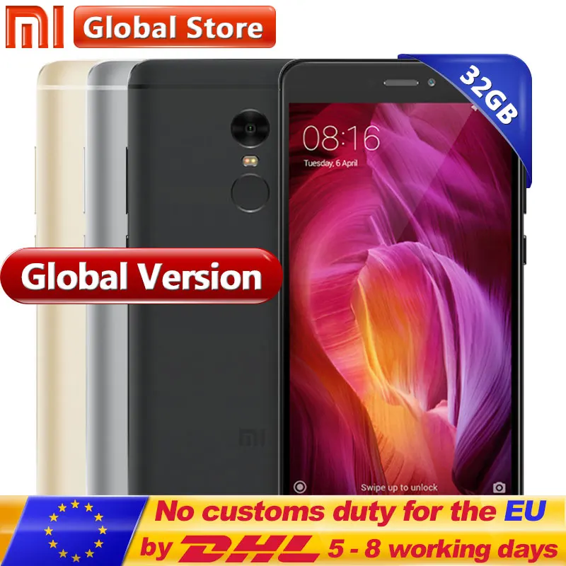 Глобальная версия Xiaomi Redmi Note 4 Note4 3 ГБ 32 мобильный телефон Snapdragon S625 Octa Core 5 "FHD