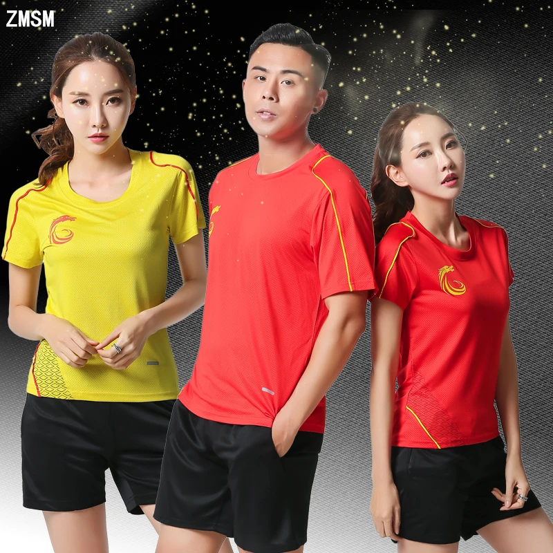 ZMSM Men & Women Tennis Shirts Dragon pattern Running Sets Badminton Table Tennis Shirt Shorts Quick dry Sports clothes NM5078
ZMSM Men & Women Tennis Shirts Dragon pattern Running Sets Badminton Table Tennis Shirt Shorts Quick dry Sports clothes NM5078