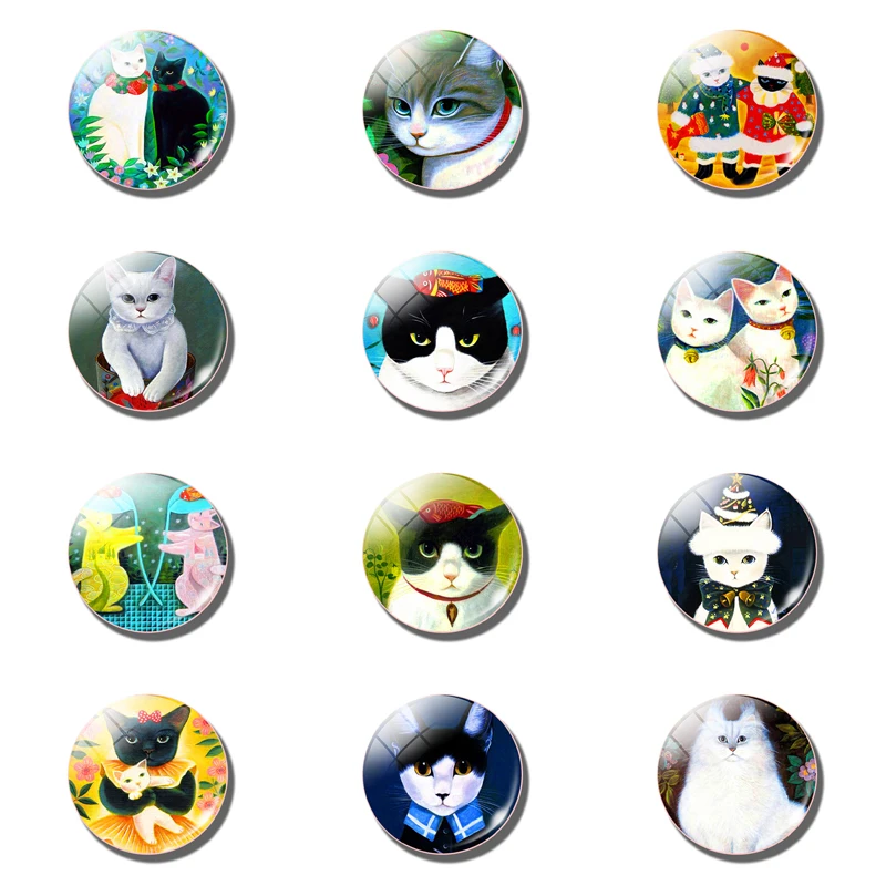 12pcs Kawaii Cartoon Kitten 25 MM Magnetic Refrigerator Stickers Lovely Cat Glass Dome Note Holder Fridge Magnet Christmas Decor
12pcs Kawaii Cartoon Kitten 25 MM Magnetic Refrigerator Stickers Lovely Cat Glass Dome Note Holder Fridge Magnet Christmas Decor