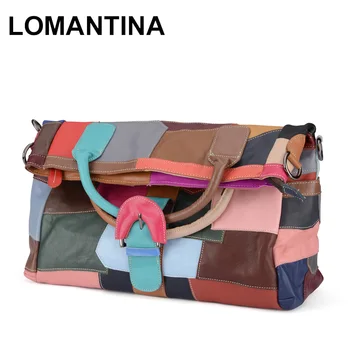LOMANTINA Patchwork Ladies Handbag Genuine Leather Tote Bag Fold Over Female Messenger Bags Women's Big Shoulder Bag Hobos 
LOMANTINA Patchwork Ladies Handbag Genuine Leather Tote Bag Fold Over Female Messenger Bags Women's Big Shoulder Bag Hobos