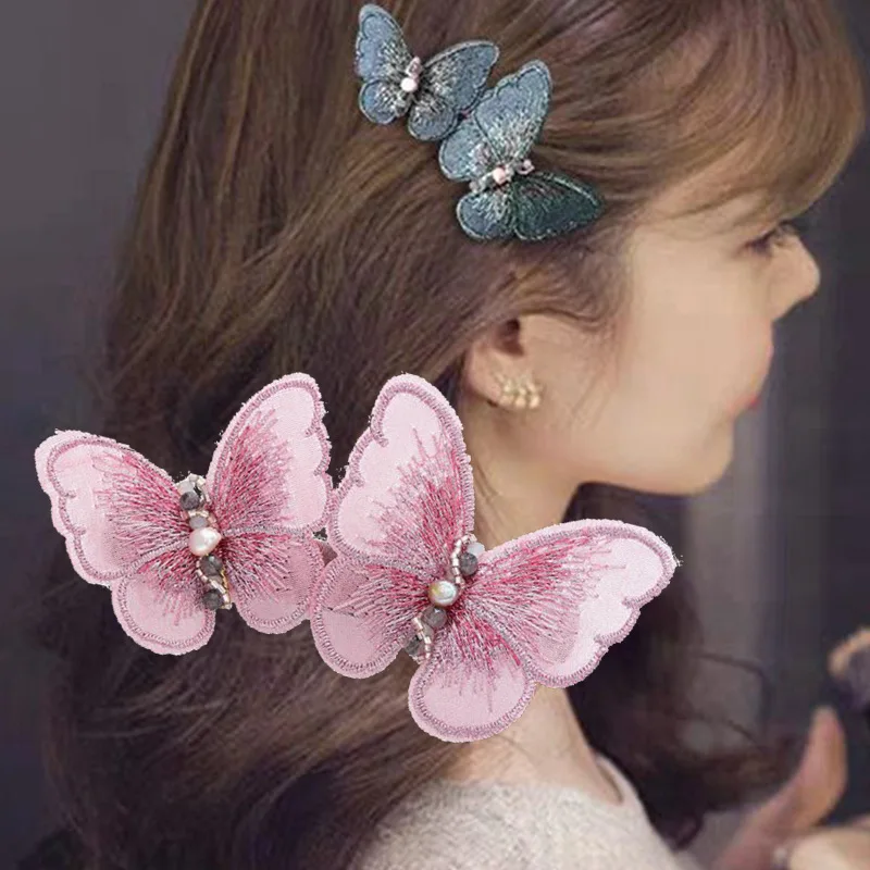 Korean Romantic Butterfly Embroidery Elegant Hairpin Lady Natural Pearl Handmade Clip Head Hair Clips Women Girls Accessories
Korean Romantic Butterfly Embroidery Elegant Hairpin Lady Natural Pearl Handmade Clip Head Hair Clips Women Girls Accessories