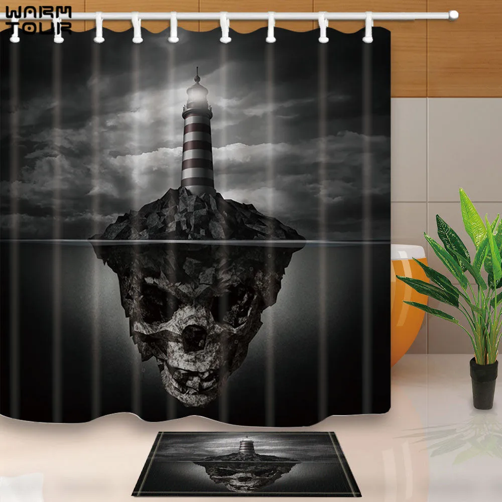Warm Tour Custom Skull Head Lighthouse Decorative Waterproof Fabric Bathroom Shower Curtains Set 12 Hooks Mildewproof
Warm Tour Custom Skull Head Lighthouse Decorative Waterproof Fabric Bathroom Shower Curtains Set 12 Hooks Mildewproof