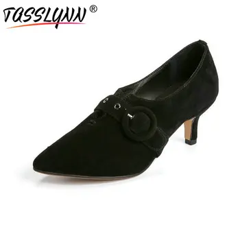 TASSLYNN 2019 Women Pumps Shallow Spring Pointed Toe Ladies Shoes Thin Med Hees Kid Suede Pink Sweet Buckle Shoes Size 34-39
TASSLYNN 2019 Women Pumps Shallow Spring Pointed Toe Ladies Shoes Thin Med Hees Kid Suede Pink Sweet Buckle Shoes Size 34-39