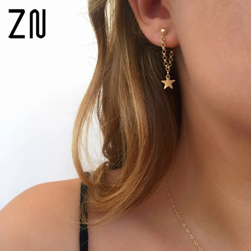 New Simple Creative Tassel Five-pointed Star Pendant Earrings Women Fashion Ear Jewelry
New Simple Creative Tassel Five-pointed Star Pendant Earrings Women Fashion Ear Jewelry