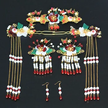 vintage wedding jewelry accessories for women empress hairpins earrings set long tassel hair flower queen party favors
vintage wedding jewelry accessories for women empress hairpins earrings set long tassel hair flower queen party favors