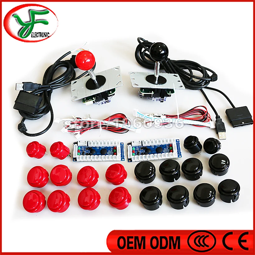 DIY аркадный маме набор для ПК/PS2/PS3 3 в 1 USB контроллер 2 копия sanwa Джойстик 20