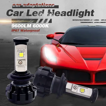 1 Set Car Light H4 LED H7 Super Bright H11 H9 H8 9005 HB3 9006 HB4 12V Bulb 6000K 9600 Lm H13 9007 H4 Hi/Lo Led Bulb