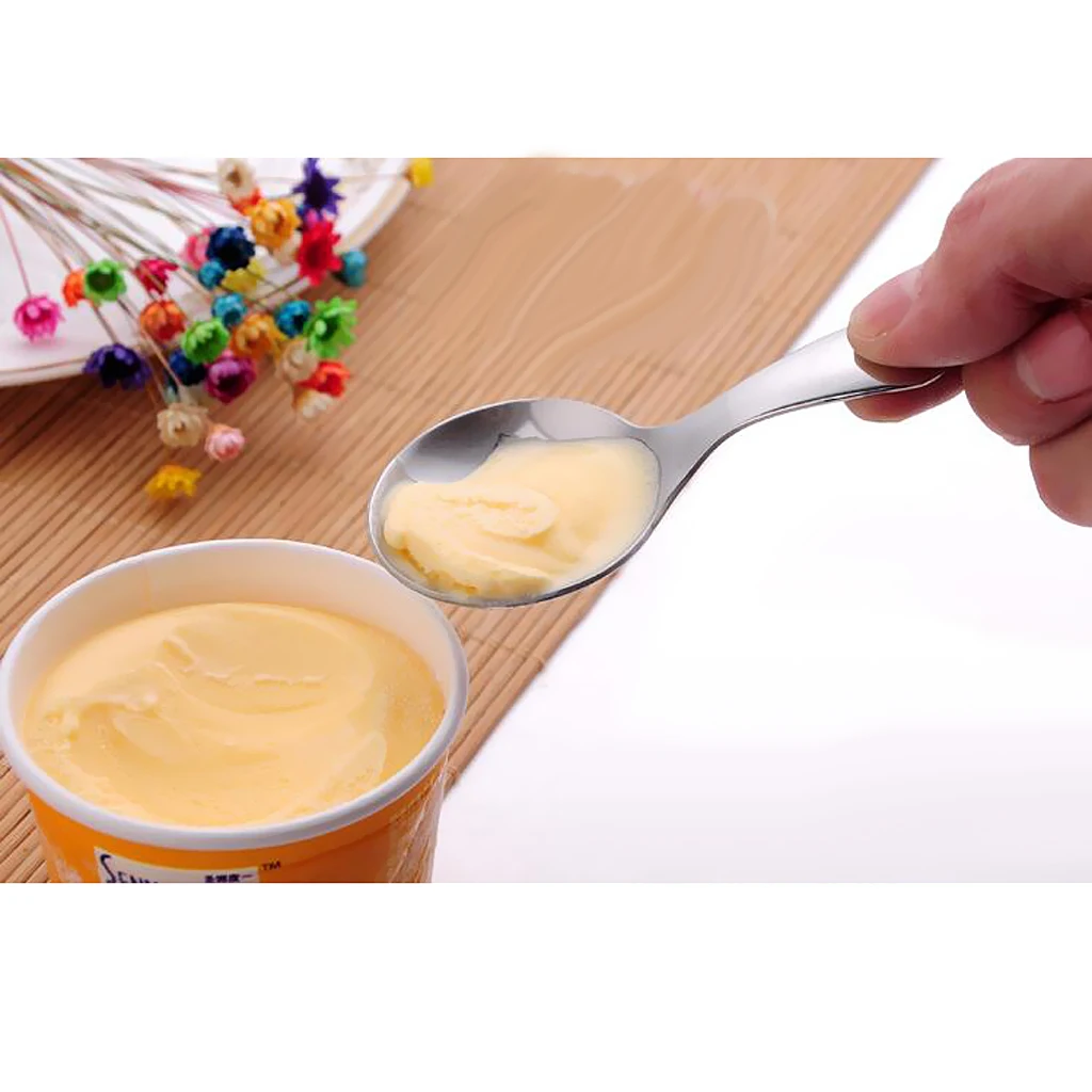 10 pieces Short Metal Spoons Tea Dessert Sundae Ice Cream Spoon Kids Spoon