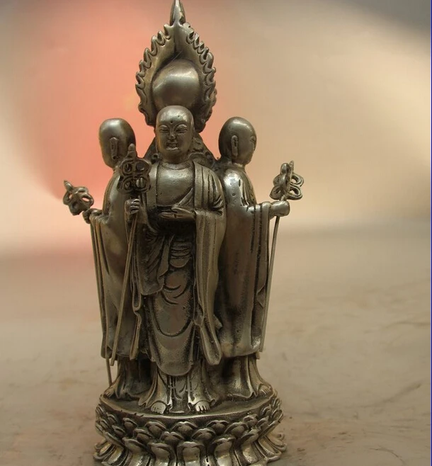 S0901 Details about Tibet Buddhism White Copper Silver Four Side Jizo Ksitigarbha Bodhisattva Statue D0318
S0901 Details about Tibet Buddhism White Copper Silver Four Side Jizo Ksitigarbha Bodhisattva Statue D0318