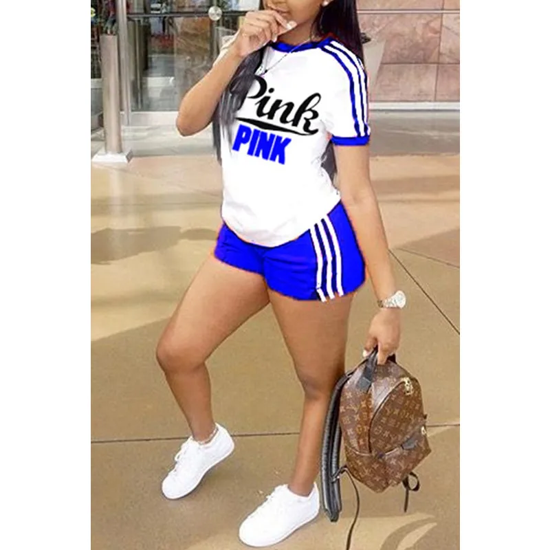 Striped Woman Sports Sets Short Sleeve O-neck Tops Short Pants Female 2 Piece Casual Sets2c 
Striped Woman Sports Sets Short Sleeve O-neck Tops Short Pants Female 2 Piece Casual Sets2c