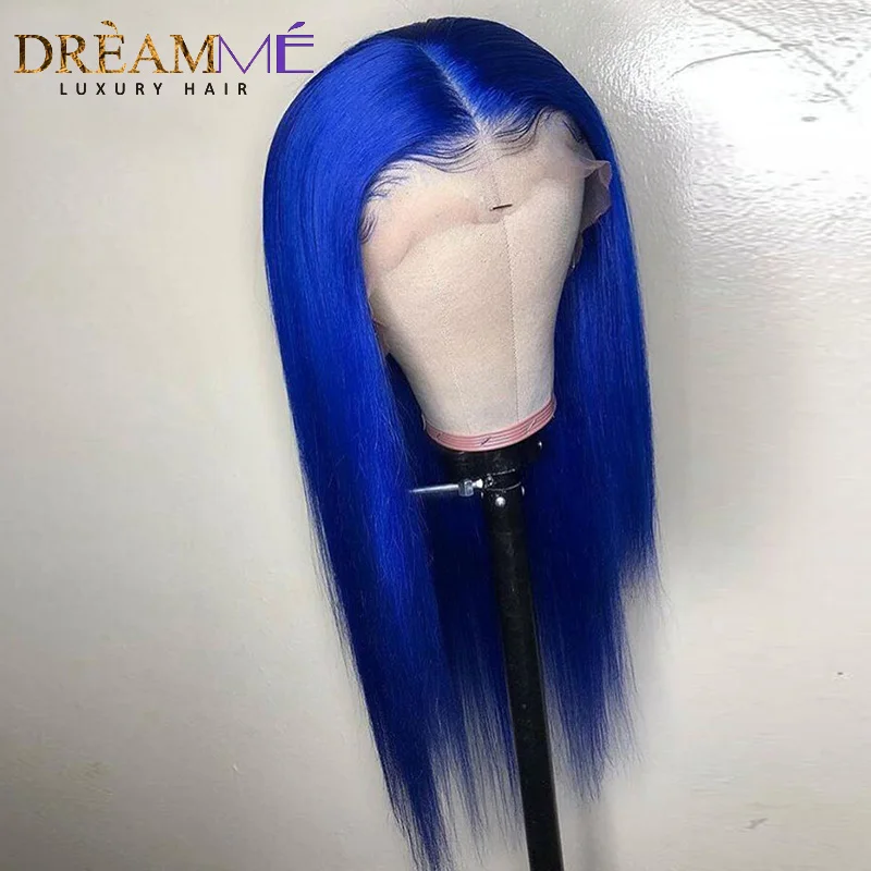 Preferred-Blue-Human-Hair-Wig-Preplucked-Hairline-Remy-Hair-Brazilian-Straight-Lace-Front-Wig-Glueless-Red