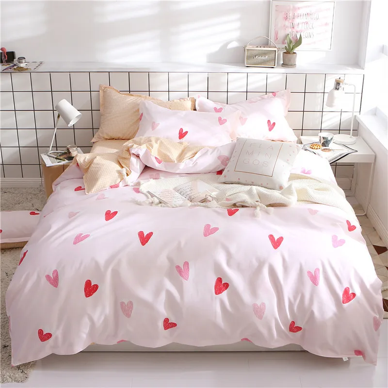 Pink Love Bedding Set Cute Heart Printed Duvet Cover Set Bed Sheet Pillowcase Women twin queen king Bedclothes Home Textiles
Pink Love Bedding Set Cute Heart Printed Duvet Cover Set Bed Sheet Pillowcase Women twin queen king Bedclothes Home Textiles
