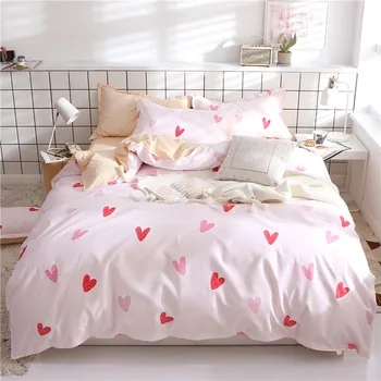 Pink Love Bedding Set Cute Heart Printed Duvet Cover Set Bed Sheet Pillowcase Women twin queen king Bedclothes Home Textiles
Pink Love Bedding Set Cute Heart Printed Duvet Cover Set Bed Sheet Pillowcase Women twin queen king Bedclothes Home Textiles