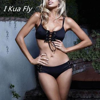 Bikinis Set 2019 Swim Women Swimsuit black Lace Up Two-Piece Beachwear bandage pushup Bodysuit Split Female Swimwear Bathingsuit
Bikinis Set 2019 Swim Women Swimsuit black Lace Up Two-Piece Beachwear bandage pushup Bodysuit Split Female Swimwear Bathingsuit