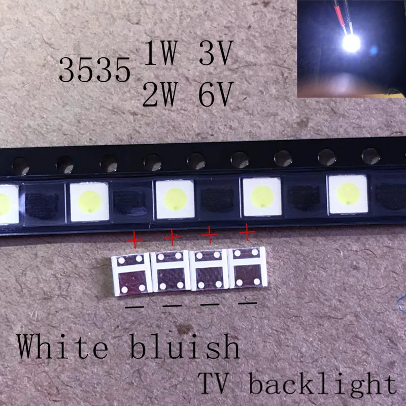 50-100pcs Original For LG LED LED 2W 6V / 1W 3V 3535 Cool cold white LCD Backlight for TV
50-100pcs Original For LG LED LED 2W 6V / 1W 3V 3535 Cool cold white LCD Backlight for TV