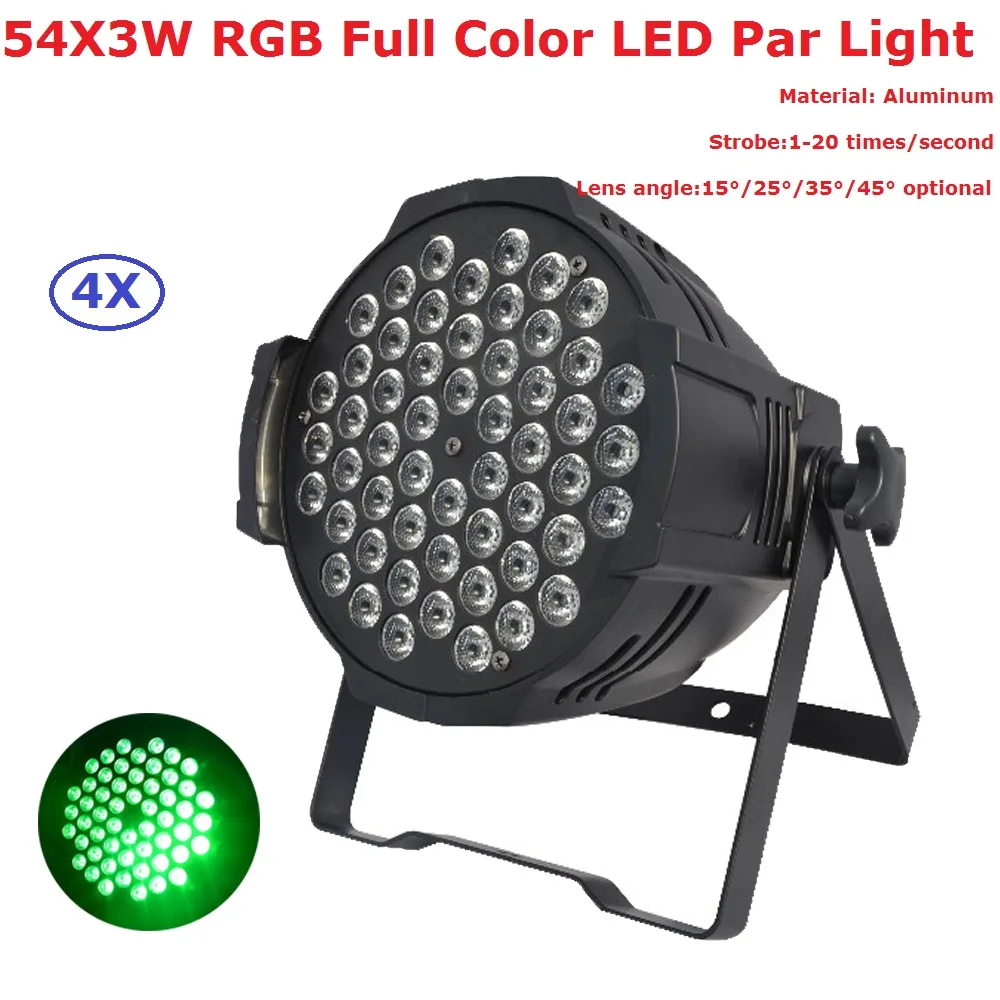 4 шт./лот 54X3W RGB полноцветная светодиодная сценическая лампа с высокой номинальной
