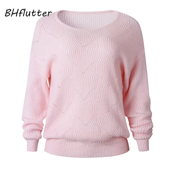 BHflutter Pink Knitted Sweater Women New Hollow out Casual Winter Sweaters Tops Female Long Sleeve Knit Jumper Pull Femme 2018
BHflutter Pink Knitted Sweater Women New Hollow out Casual Winter Sweaters Tops Female Long Sleeve Knit Jumper Pull Femme 2018