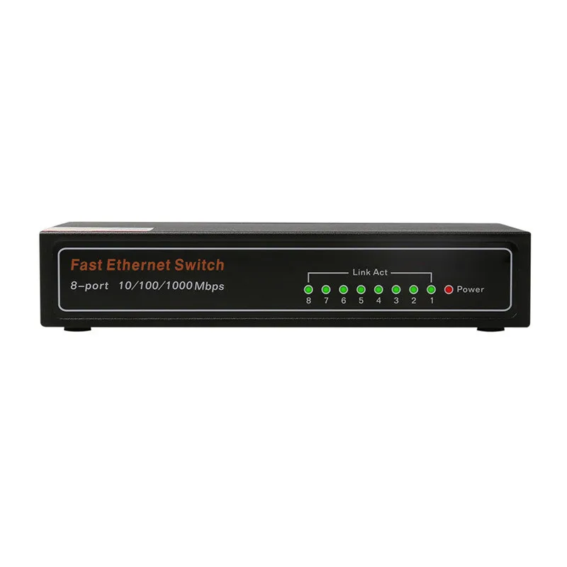 Network Switch 10/100/1000 Mbps 8 Ports RJ45 HUB Gigabit Ethernet LAN Extension Adapter with Black Metal Shell EU US Plug
Network Switch 10/100/1000 Mbps 8 Ports RJ45 HUB Gigabit Ethernet LAN Extension Adapter with Black Metal Shell EU US Plug