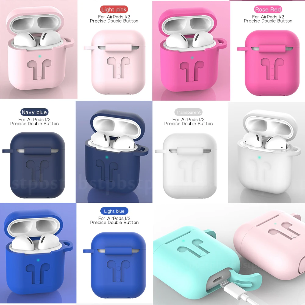 Для Apple Airpods 2 Чехол Мягкий силиконовый чехол s для переноски 1 воздушных подушек