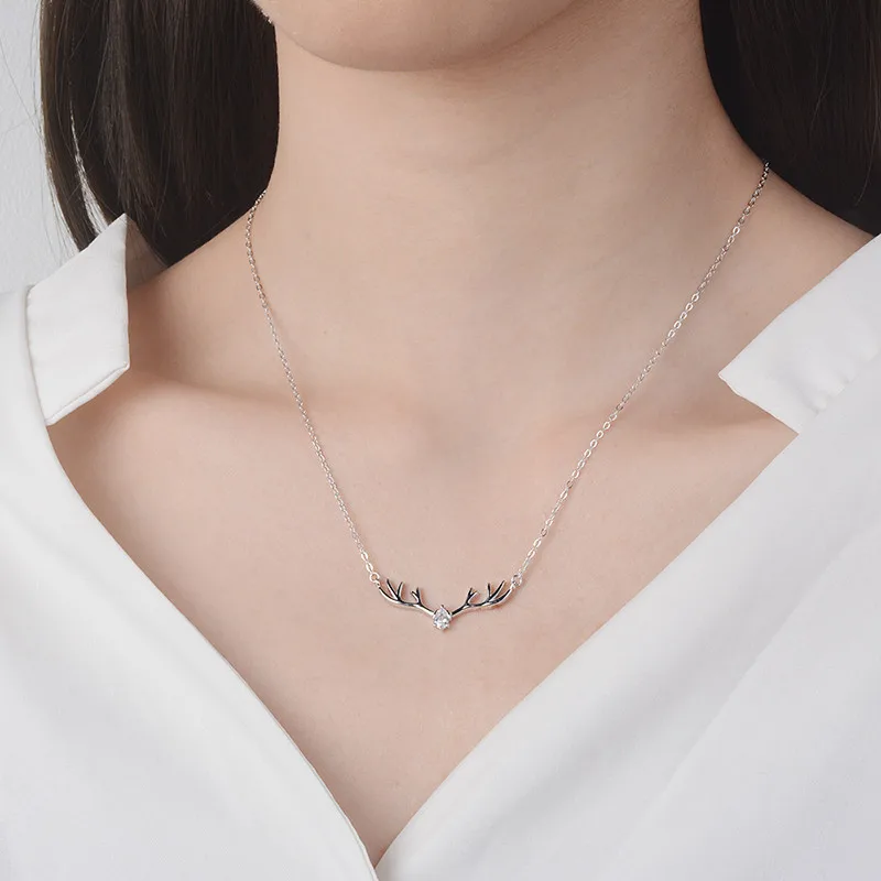 Amaiyllis Simple s925 Sterling Silver Diamond Antler Clavicle Necklaces Pendants For Women Valentine's Day Jewelry Gift
Amaiyllis Simple s925 Sterling Silver Diamond Antler Clavicle Necklaces Pendants For Women Valentine's Day Jewelry Gift