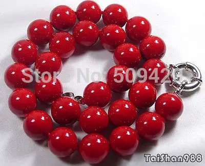 Wholesale>>>Red Coral 12mm Beads Silver Clasp 18" Necklace #@ 
Wholesale>>>Red Coral 12mm Beads Silver Clasp 18" Necklace #@