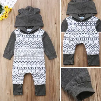 2018 Autumn Winter Baby Boys Long Sleeve Patchwork 3D Ear Hooded One Piece Romper Jumpsuit Casual Outfit 0-18M
2018 Autumn Winter Baby Boys Long Sleeve Patchwork 3D Ear Hooded One Piece Romper Jumpsuit Casual Outfit 0-18M
