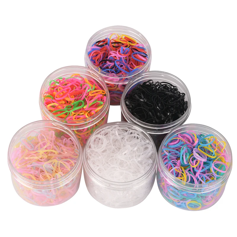 About 500pcs/box Rubber Hairband Rope Silicone Ponytail Holder Elastic TPU Hair Tie Gum Rings Girls Accessories | Аксессуары для