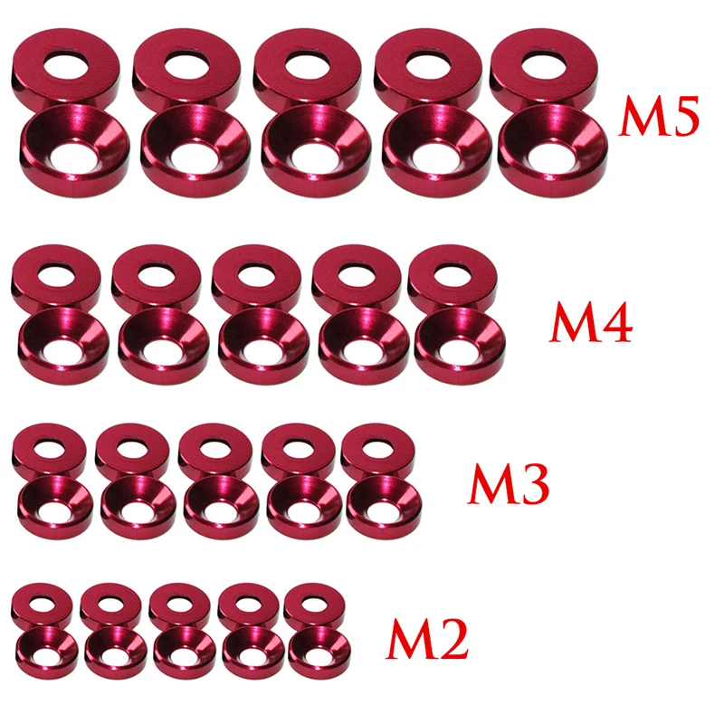 Better 10pcs/pack Aluminum Alloy M2 M3 M4 Anodized Countersunk Head Bolt Washers Gasket Red Colors
Better 10pcs/pack Aluminum Alloy M2 M3 M4 Anodized Countersunk Head Bolt Washers Gasket Red Colors